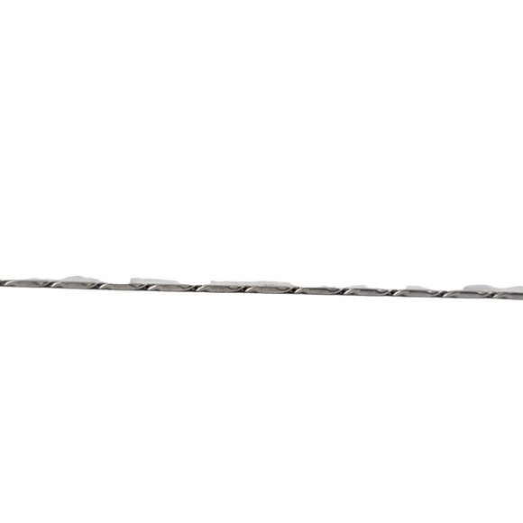 14K White Gold Textured Link Necklace #23854